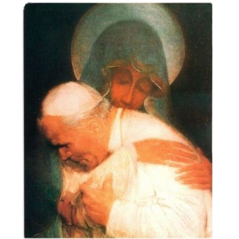 Pope Saint John Paul II With Mary Print