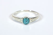 Load image into Gallery viewer, RING - MIRACULOUS MEDAL - SS &amp; BLUE ENAMEL - SIZE 6
