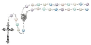ROSARY - 6MM MULTI-PEARL BEADS - MIRACULOUS CENTER