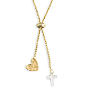 Giving Necklace Heart and Cross