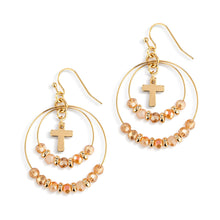 Load image into Gallery viewer, Prayer Earrings Champagne Beads
