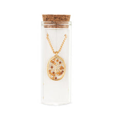 Load image into Gallery viewer, Faith Can Move Mountains Mustard Seed Necklace Gold Tone
