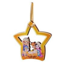 Children's Ornament - 2.75" Star Shaped - Nativity