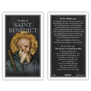 CHAPLET WITH CARD - ST BENEDICT  - CORDED