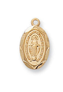 MIRACULOUS MEDAL - GF TINY OVAL - 16" CHAIN