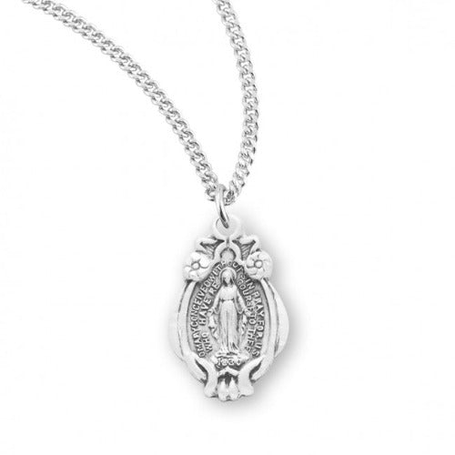 MIRACULOUS MEDAL - FLOWER FRAME - SS - 18