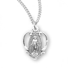 Load image into Gallery viewer, MIRACULOUS MEDAL - SS .75&quot; OPEN HEART FRAME - 18&quot; CHAIN
