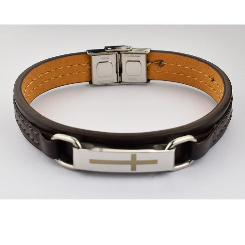 MEN'S BRACELET - STAINLESS CROSS - 8