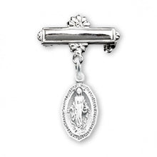 Load image into Gallery viewer, BABY BAR PIN - TINY SS MIRACULOUS MEDAL
