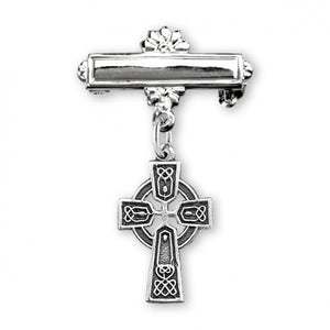 BABY BAR PIN - SS CELTIC CROSS - CUT OUT HALO