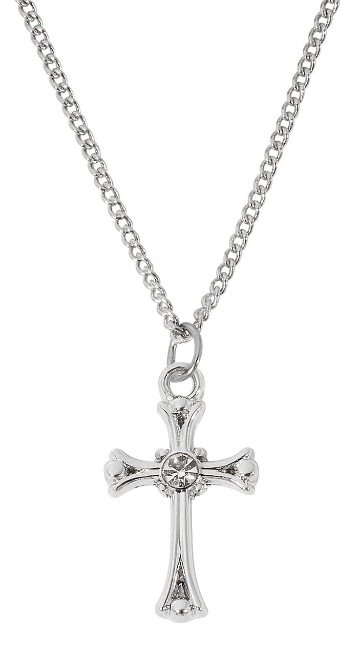 CROSS - RHODIUM PLATED WITH CLEAR CRYSTAL - 18