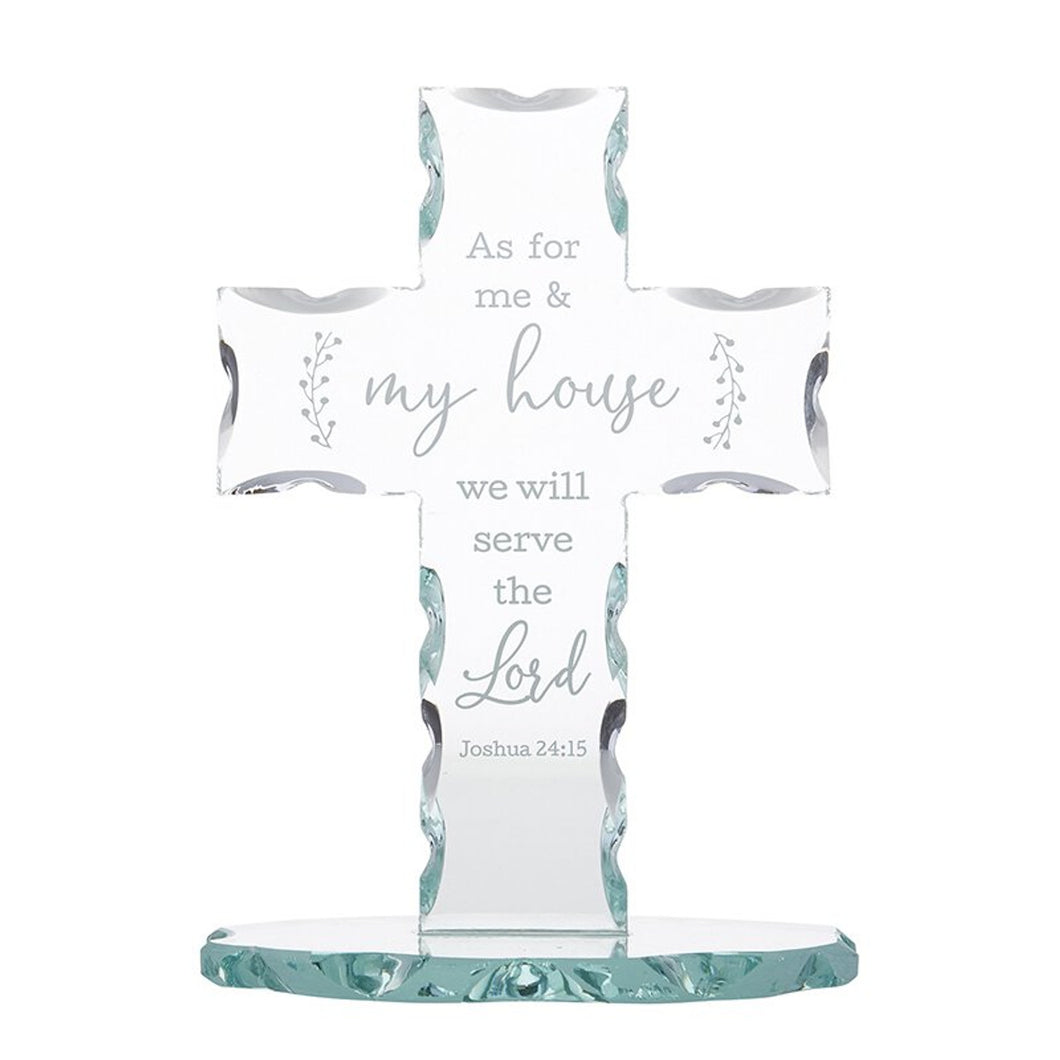 As for Me and My House Standing Glass Cross