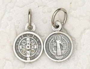 MEDAL - ST BENEDICT - .5" SILVER TONE ROUND