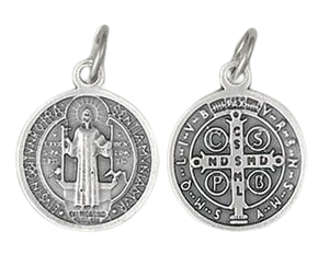 MEDAL - ST BENEDICT - 1" SILVER TONE