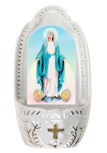 HOLY WATER FONT - MIRACULOUS MEDAL - 5.25