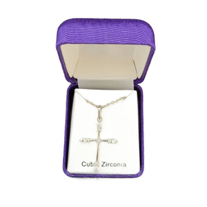 Cross with Cubic Zirconia Accents Pendant on 18" Chain