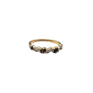 Ring and Earring Set 10k Gold with Midnight Stones