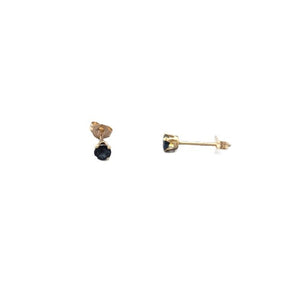 Ring and Earring Set 10k Gold with Midnight Stones