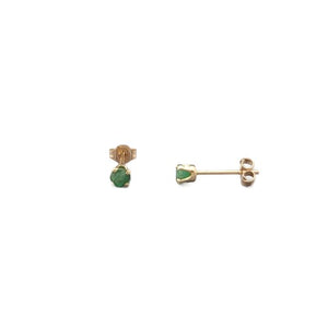 Ring and Earring Set 10k Gold with Green Stones