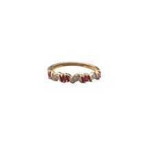 Load image into Gallery viewer, Ring and Earring Set 10k Gold with Red Stones
