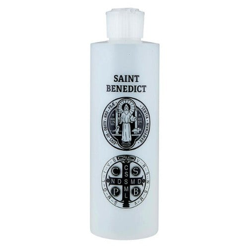 HOLY WATER BOTTLE - ST BENEDICT - 8 OZ