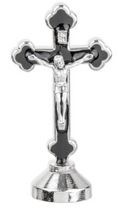 Standing Latin Style Crucifix with Black Epoxy