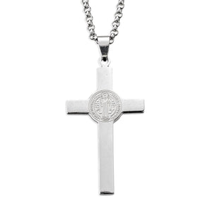 St. Benedict Medal Cross on 24" Rolo Chain