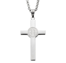 Load image into Gallery viewer, St. Benedict Medal Cross on 24&quot; Rolo Chain
