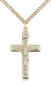 Crucifix 14kt Gold Filled Plain Style on 24" Chain