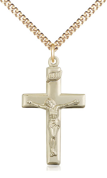 Crucifix 14kt Gold Filled Plain Style on 24