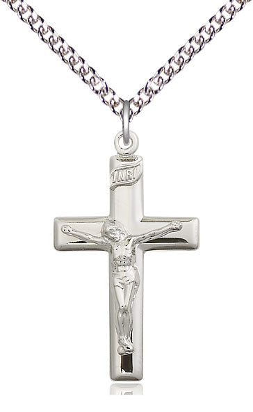 CRUCIFIX STERLING SILVER PLAIN STYLE 24