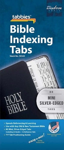 BIBLE TABS - MINI SILVER EDGE - 80 TABBIES