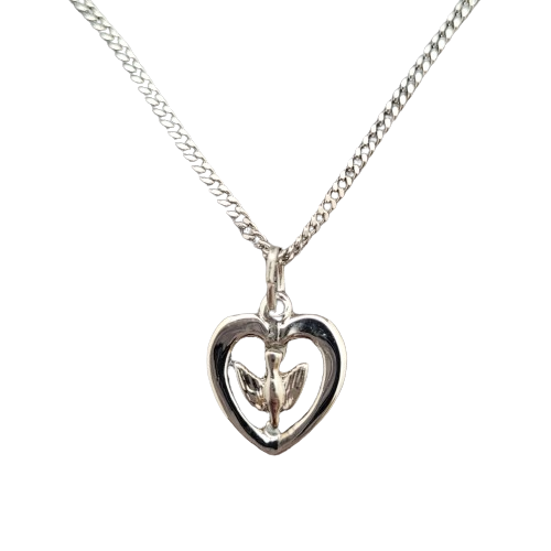 HOLY SPIRIT IN HEART - STERLING SILVER  - 18