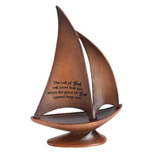 Load image into Gallery viewer, Sailboat The Will of God 8.5&quot;  Wood Tone Resin
