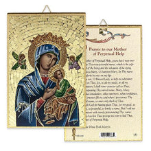 Load image into Gallery viewer, Our Lady of Perpetual Help 4&quot; x 6&quot;  Gold Foil Mosaic Plaque
