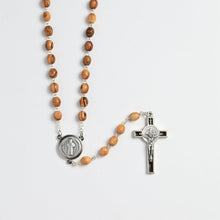 Load image into Gallery viewer, Rosary St Benedict 7mm Olivewood Beads
