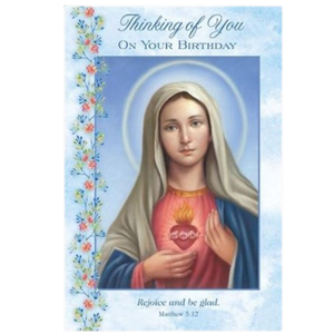Greeting Card Birthday with Immaculate Heart Image