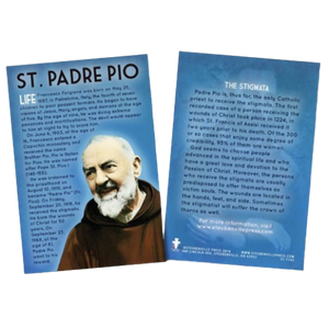 ST PADRE PIO EXPLAINED CARD