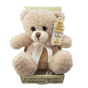 PLUSH TEDDY BEAR WITH EMBROIDERED CHALICE