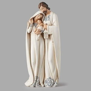 NATIVITY FIGURE - WHITE ROBES WITH BLUE TRIM - 10" RESIN