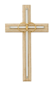 Wedding Rings Cross with thin White Overlay