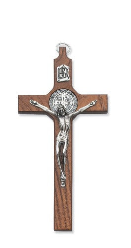 St Benedict Walnut Wall Crucifix