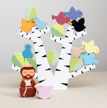 Load image into Gallery viewer, Saint Francis Preaches to the Birds Wooden Stacker
