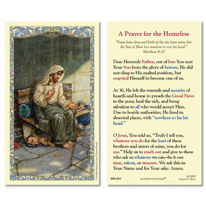 PRAYER FOR THE HOMELESS HOLY CARD