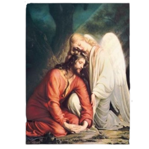NOTE CARD - JESUS IN GETHSEMANE - ANGEL - BLANK