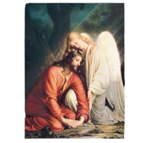 NOTE CARD - JESUS IN GETHSEMANE - ANGEL - BLANK