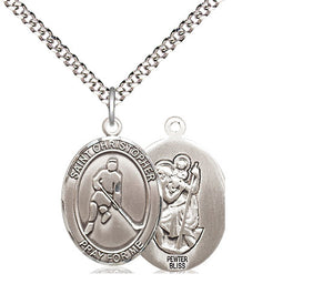 HOCKEY - PEWTER ST CHRISTOPHER - 20" CHAIN