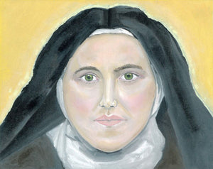 UNFRAMED PAINTING ST THERESE 8" X 10" WITH EASEL