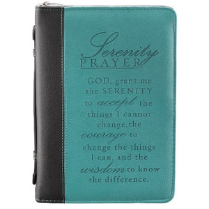Serenity Medium Bible Cover in Aqua Fuax Leather