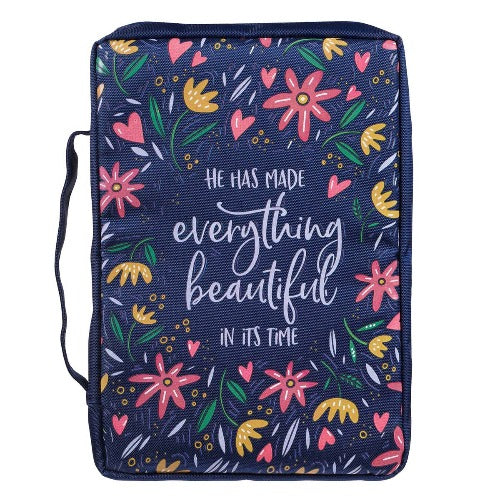 Made everything Beautiful Medium Bible Cover in Navy